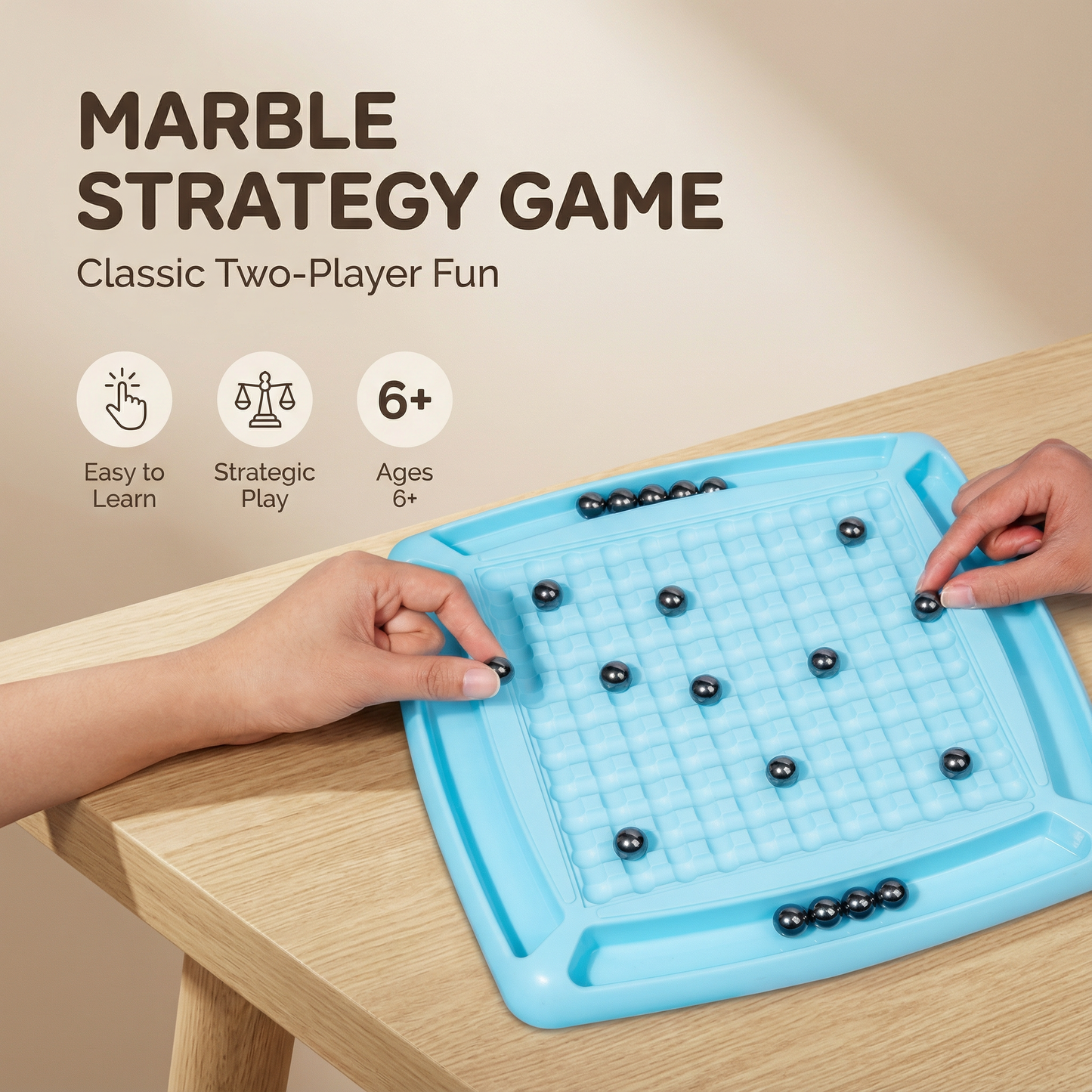 Magnetic Marble Strategy Game for Kids