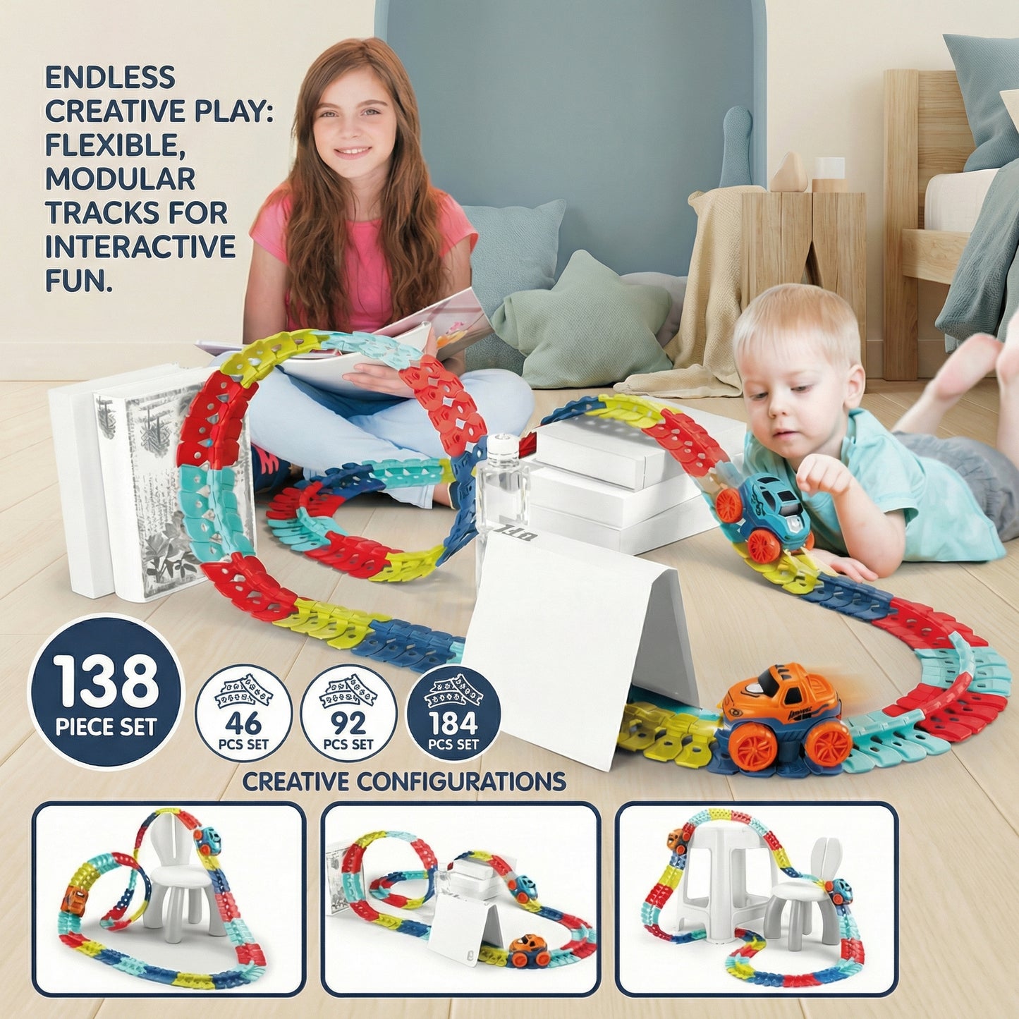 Light Up Flexible Racing Track Set