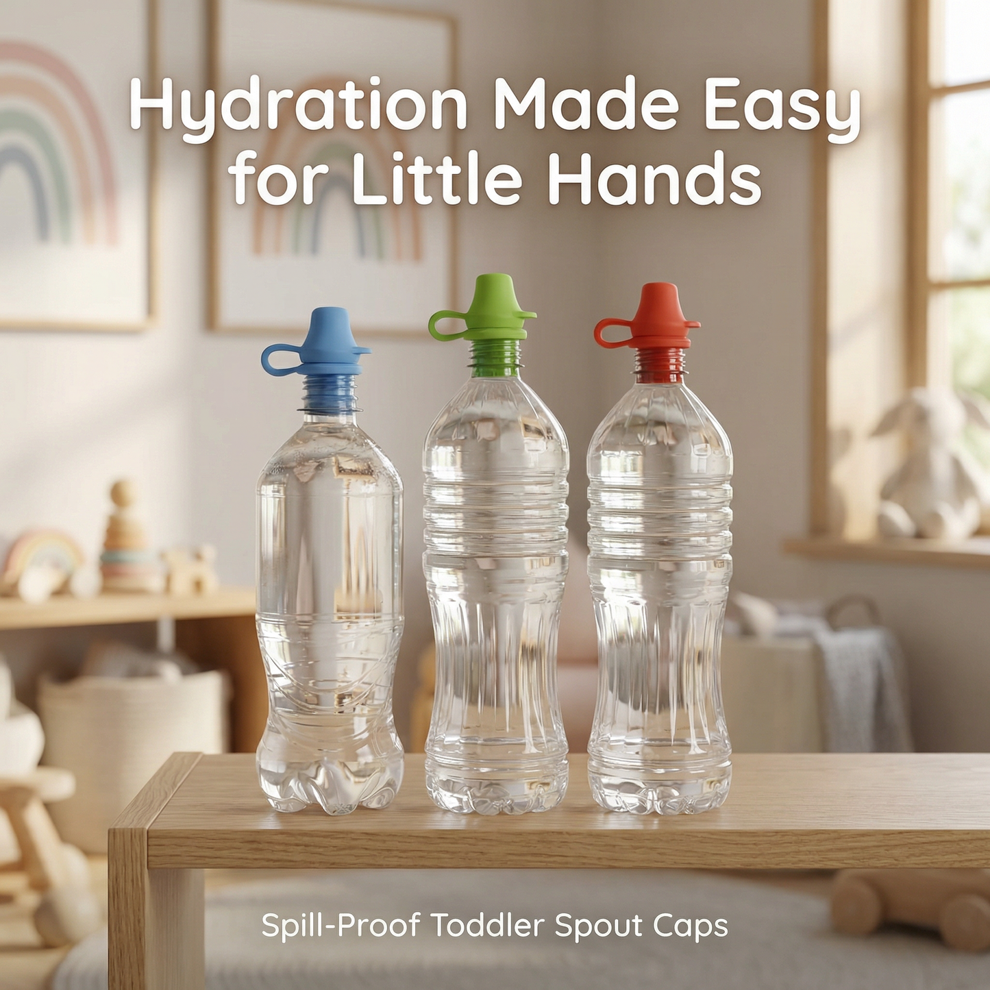 Silicone Spill Proof Bottle Tops for Kids (3 Pack)