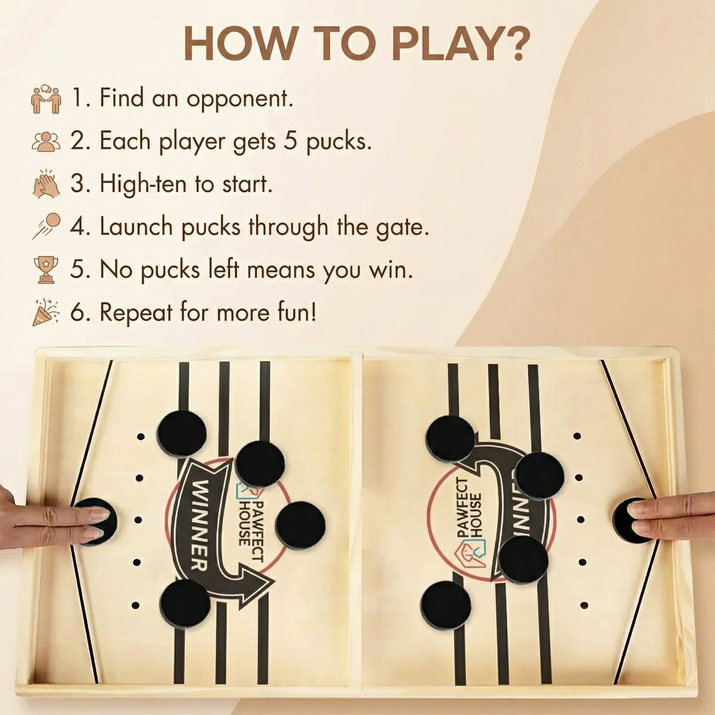 Wooden Slingshot Puck Game