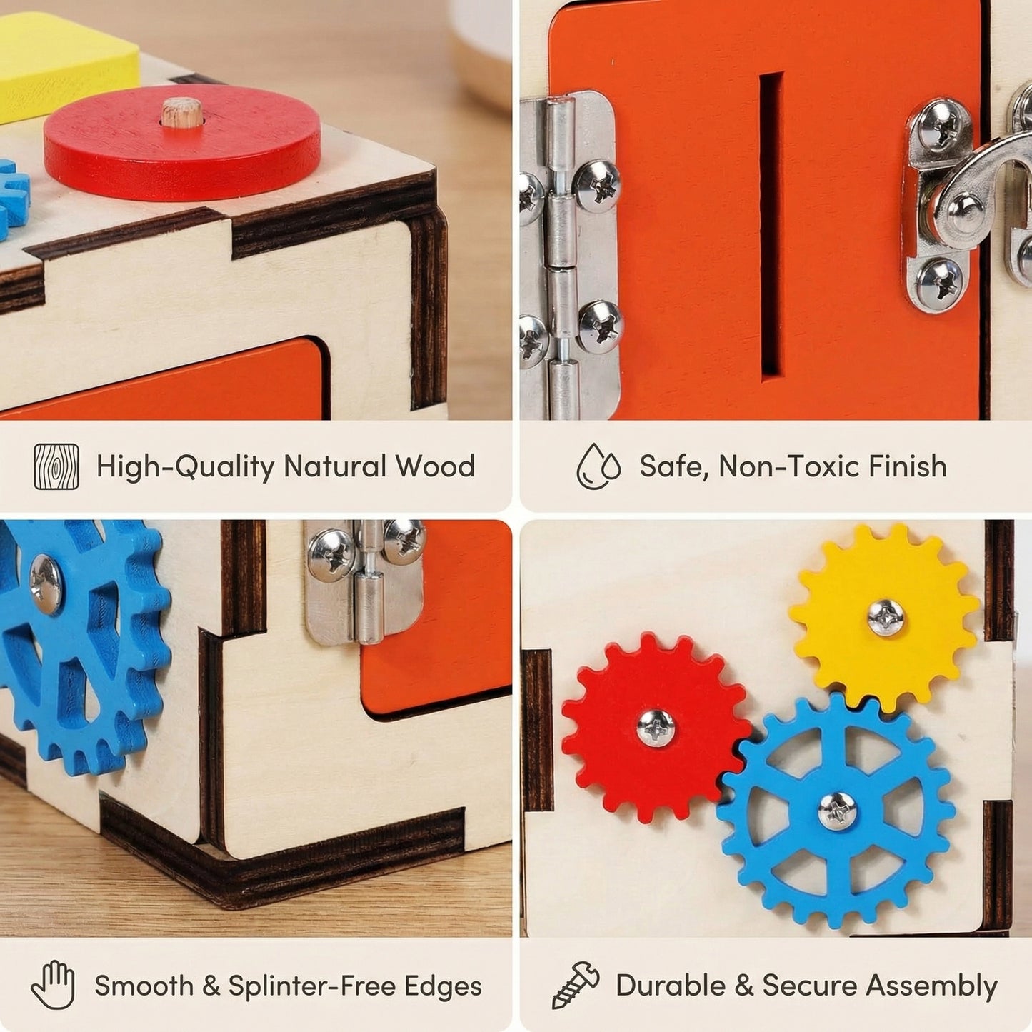 Montessori Wooden Activity Cube