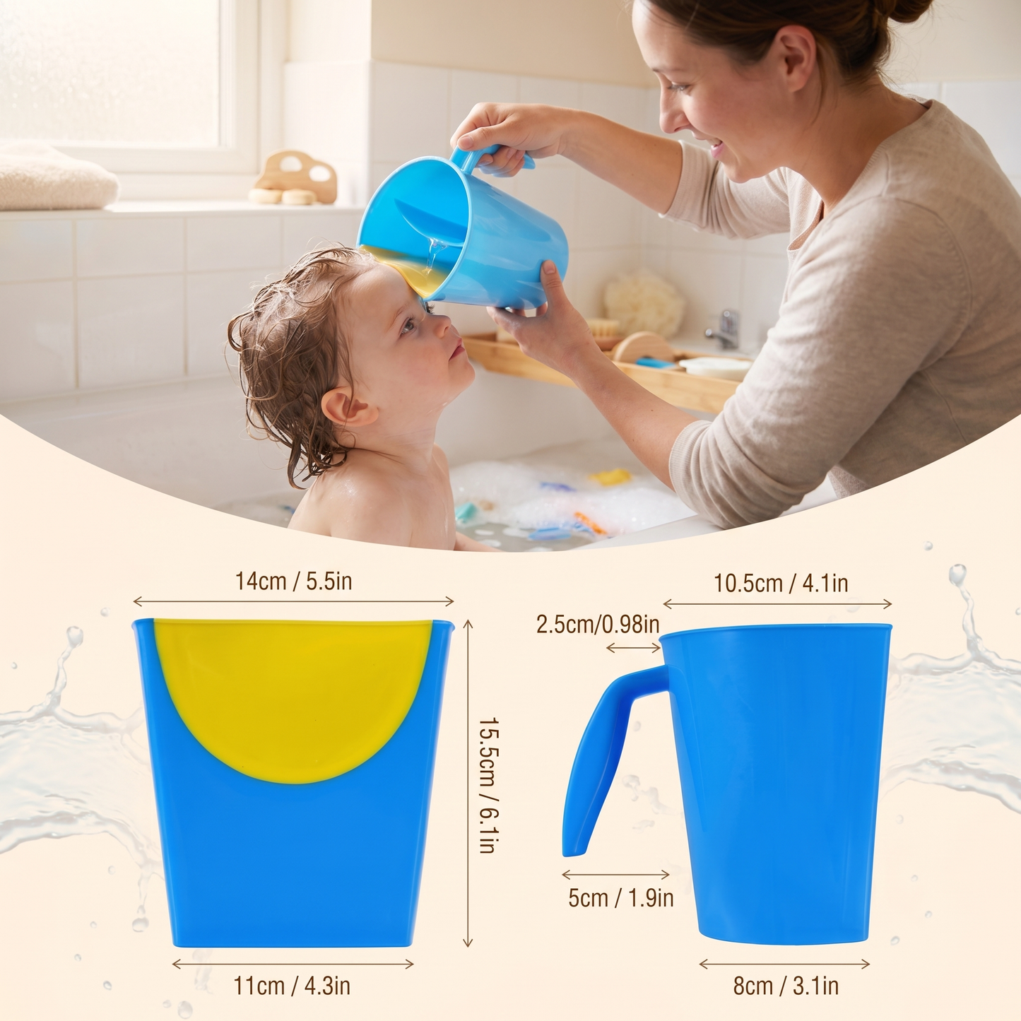 Kids Shampoo Rinse Cup for Bath Time