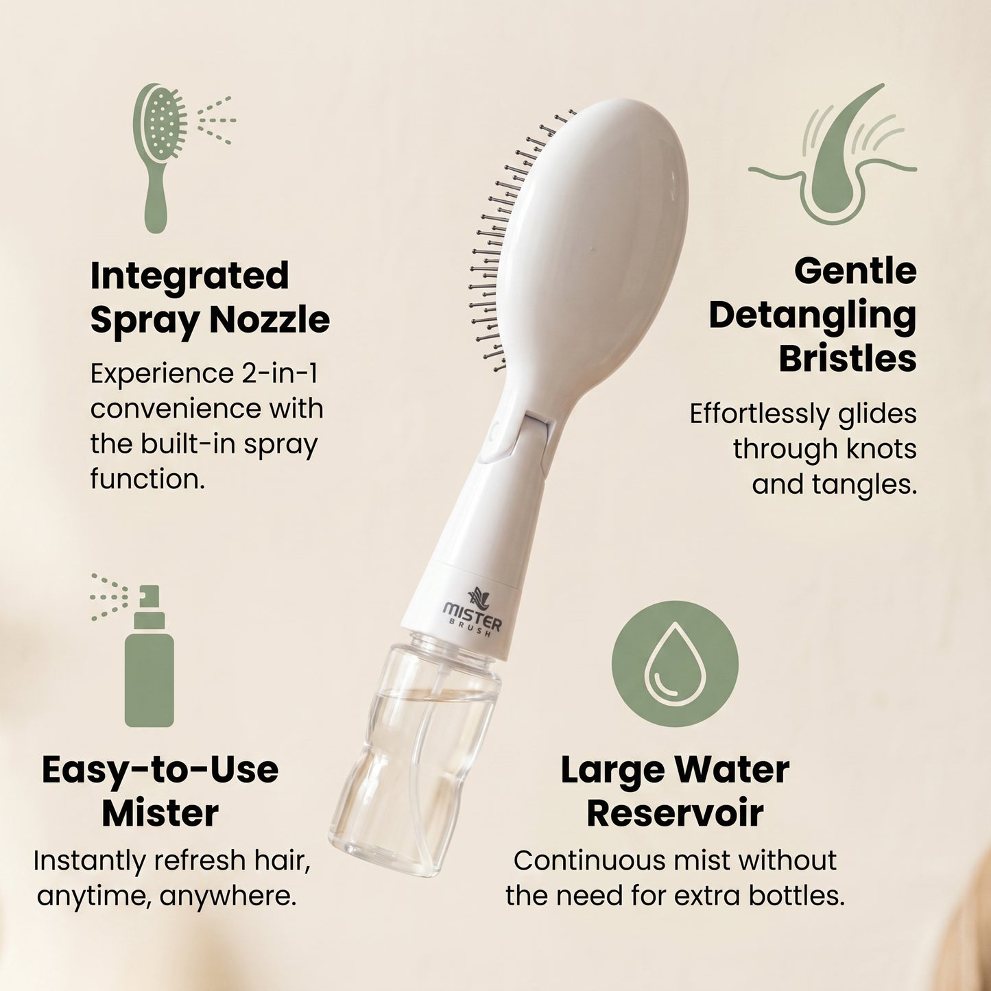 Kids Spray Hair Brush for Easy Detangling