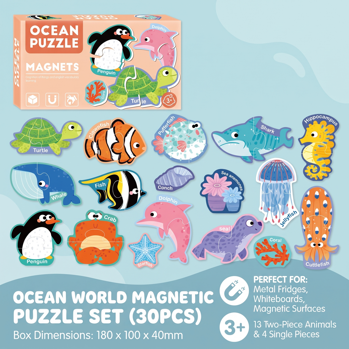 Magnetic Animal Alphabet Letters Set