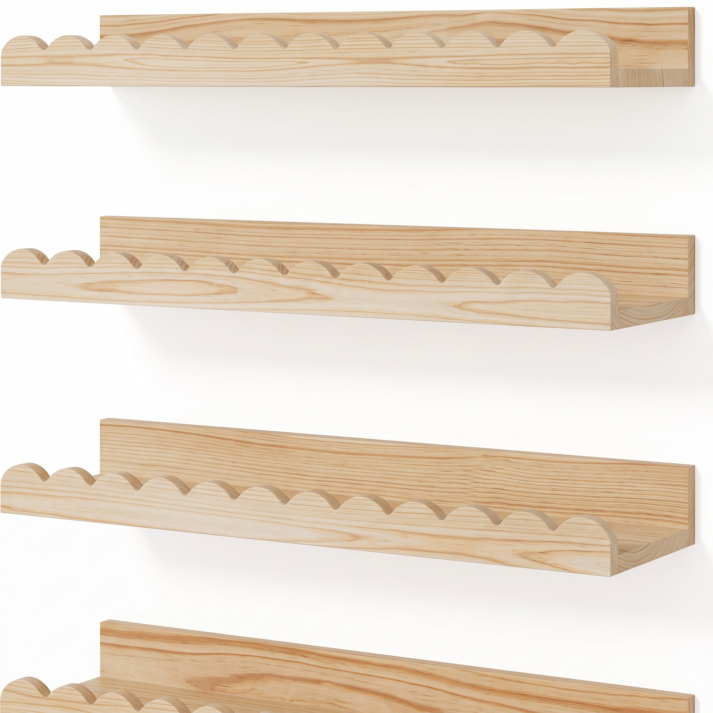 Scalloped Wooden Nursery Shelf