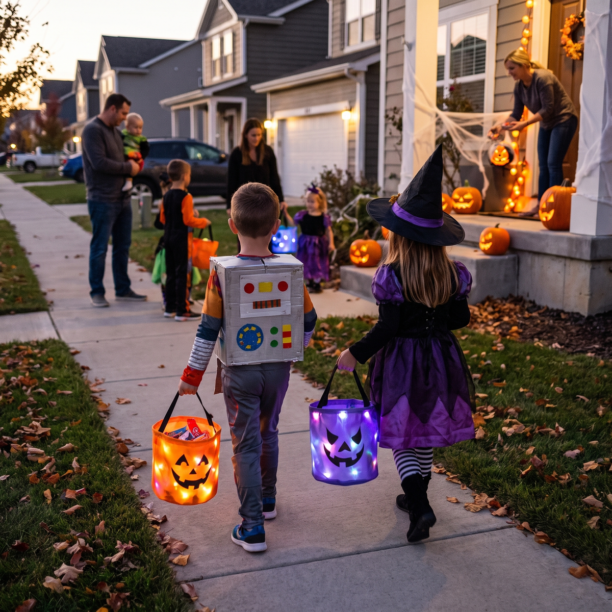 Light Up Halloween Trick or Treat Bucket for Kids