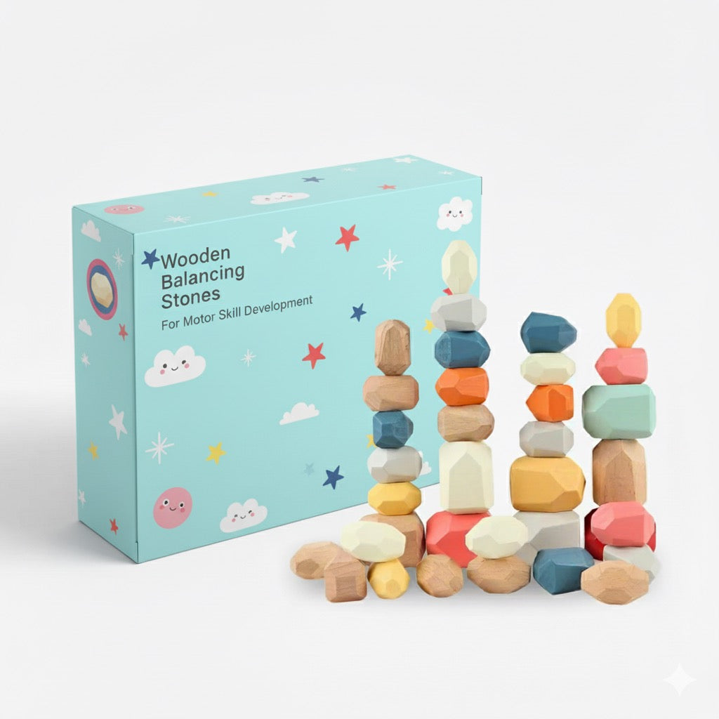Wooden Balance Stones for Motor Skills Development (26pcs)
