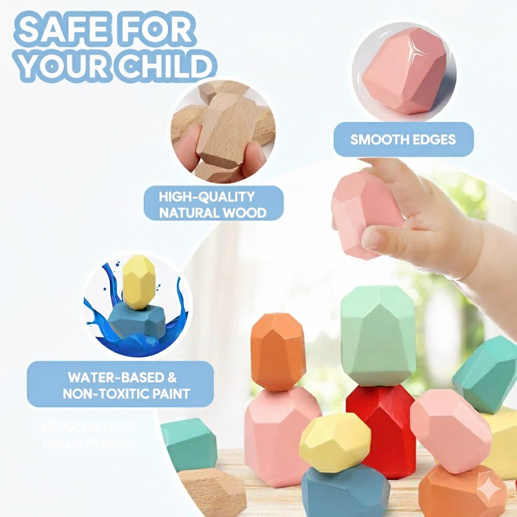 Wooden Balance Stones for Motor Skills Development (26pcs)