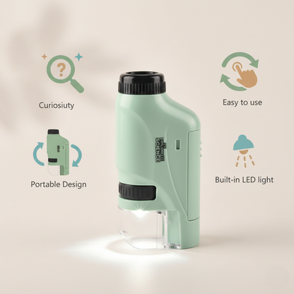 Kids Pocket Microscope with LED Light