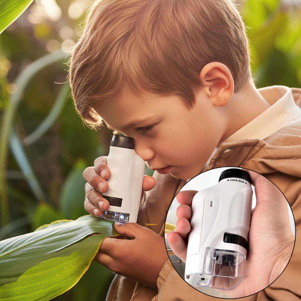 Kids Pocket Microscope with LED Light
