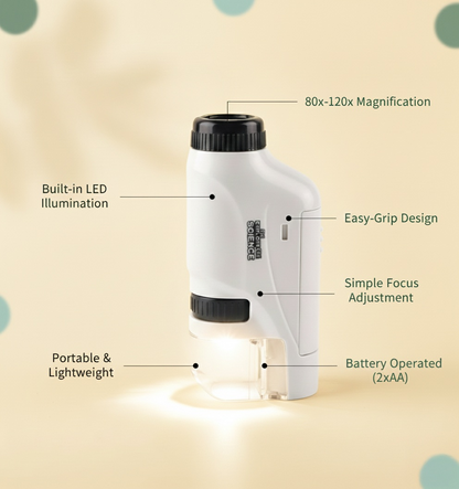 Kids Pocket Microscope with LED Light