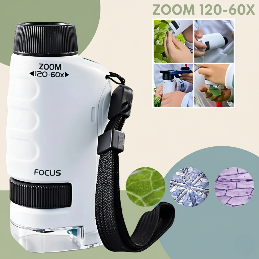 Kids Pocket Microscope with LED Light