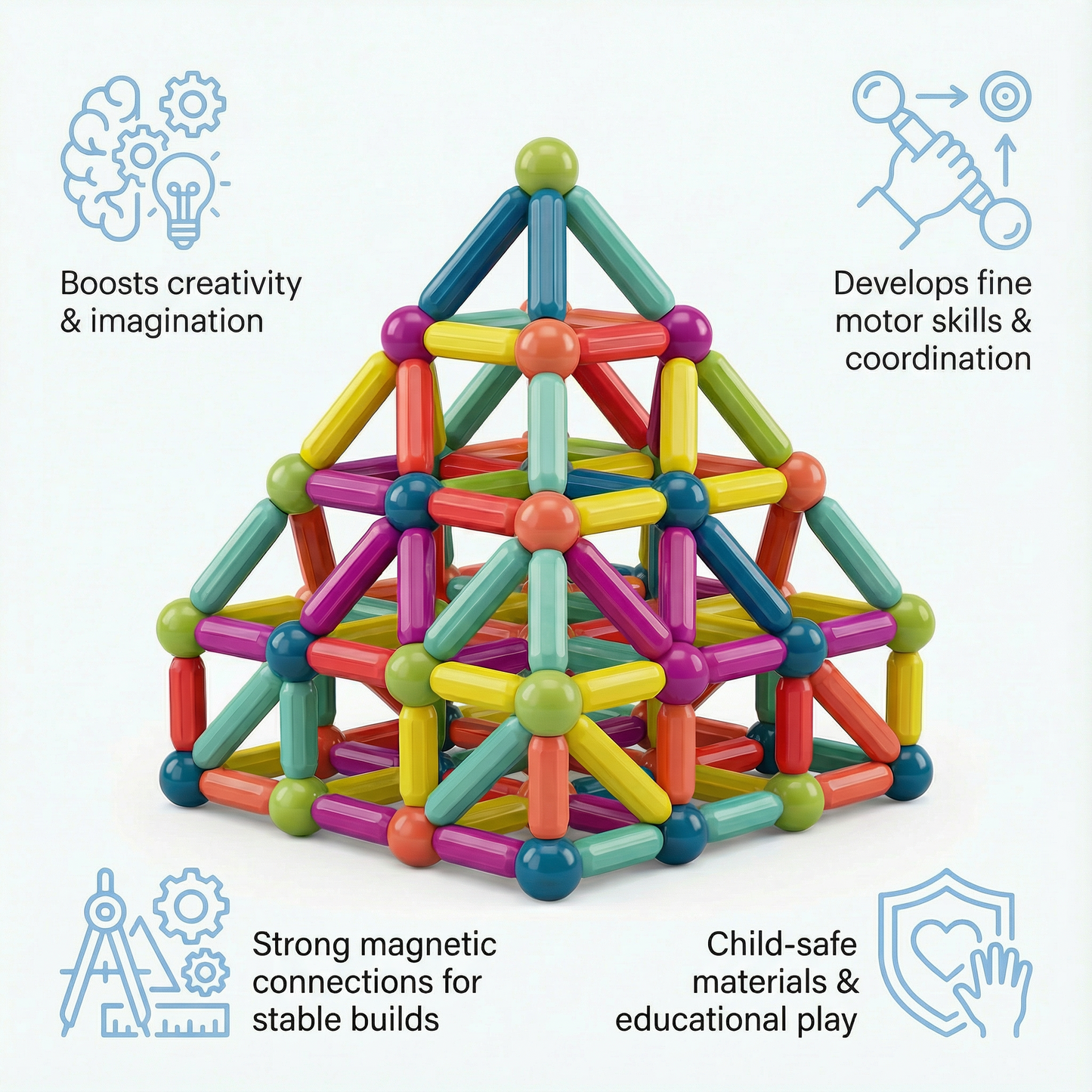 Magnetic Rods & Balls Construction Set