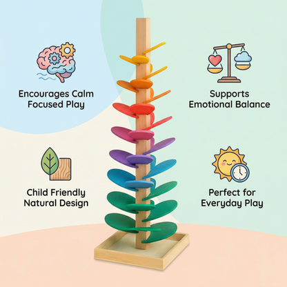 Wooden Rainbow Marble Sound Tree