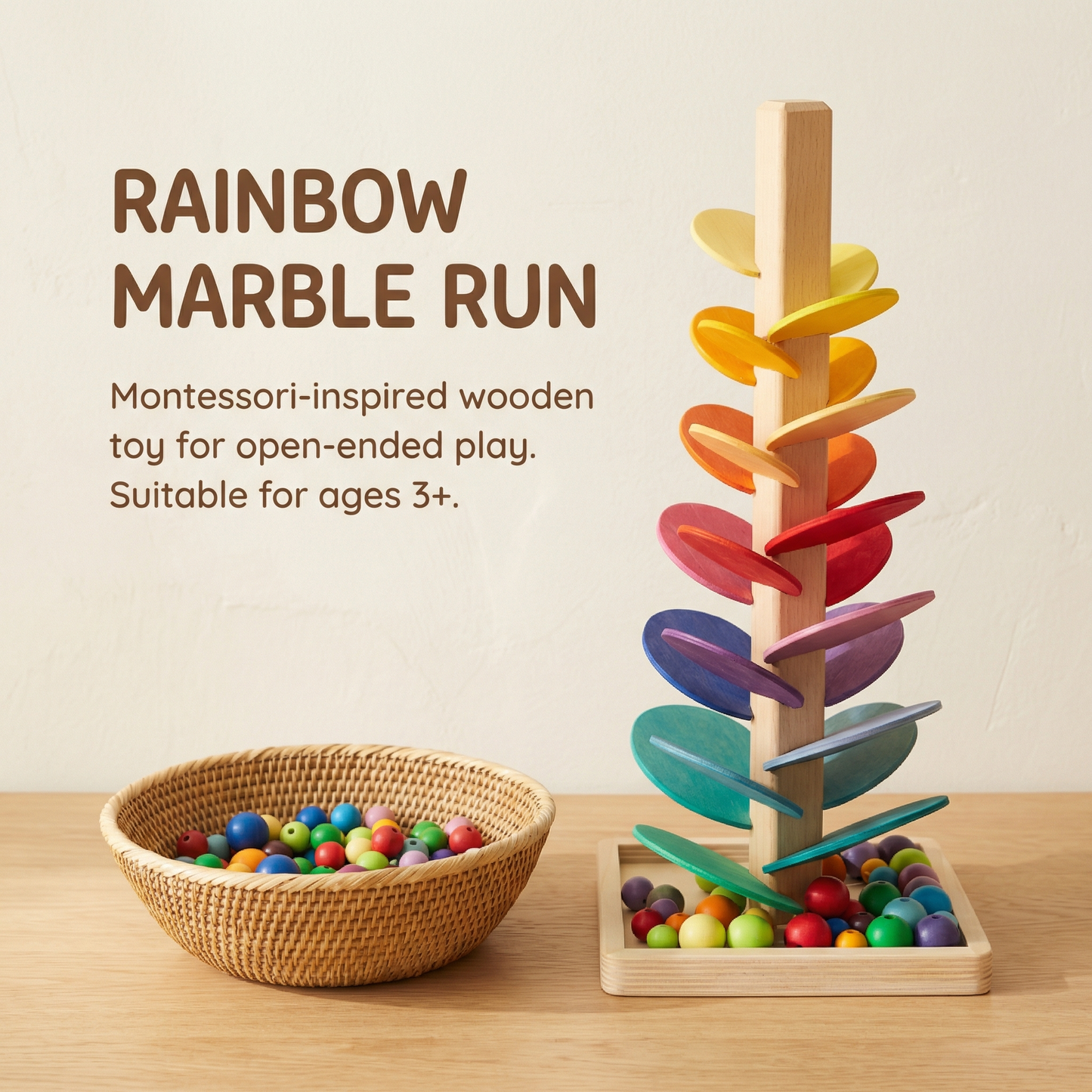 Wooden Rainbow Marble Sound Tree