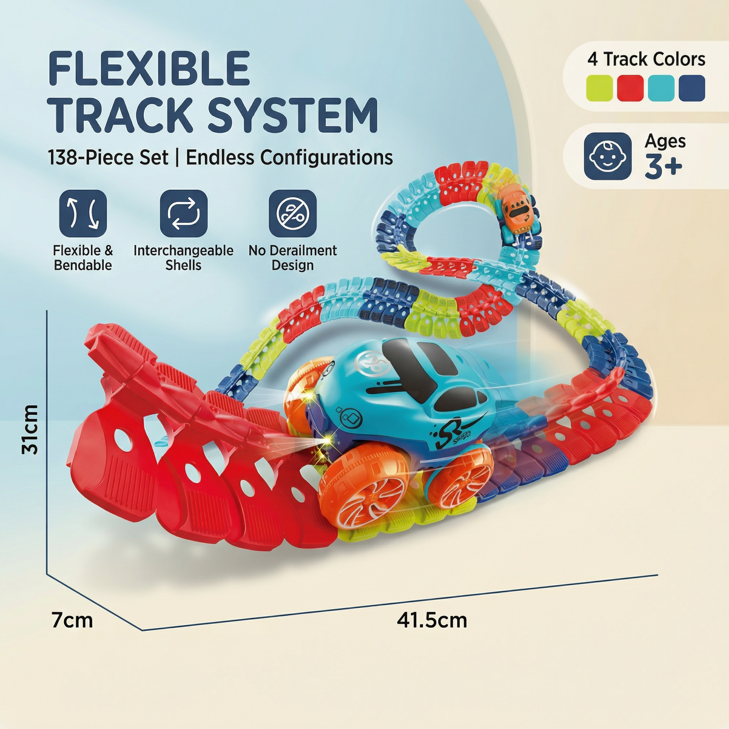 Light Up Flexible Racing Track Set