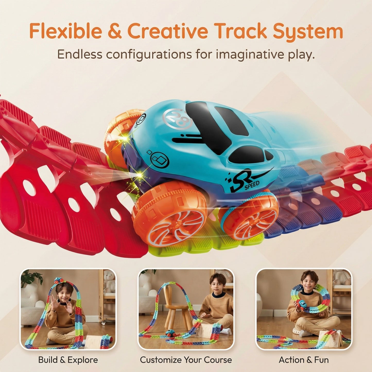 Light Up Flexible Racing Track Set