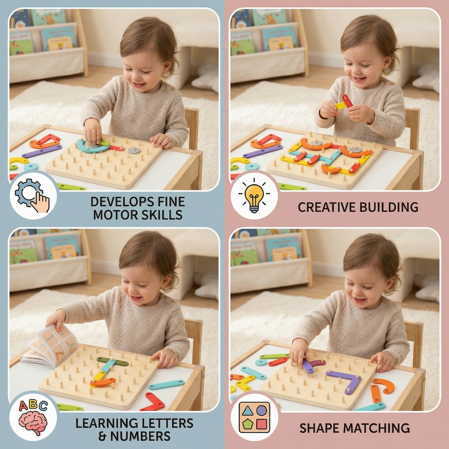Montessori Peg Board Learning Puzzle