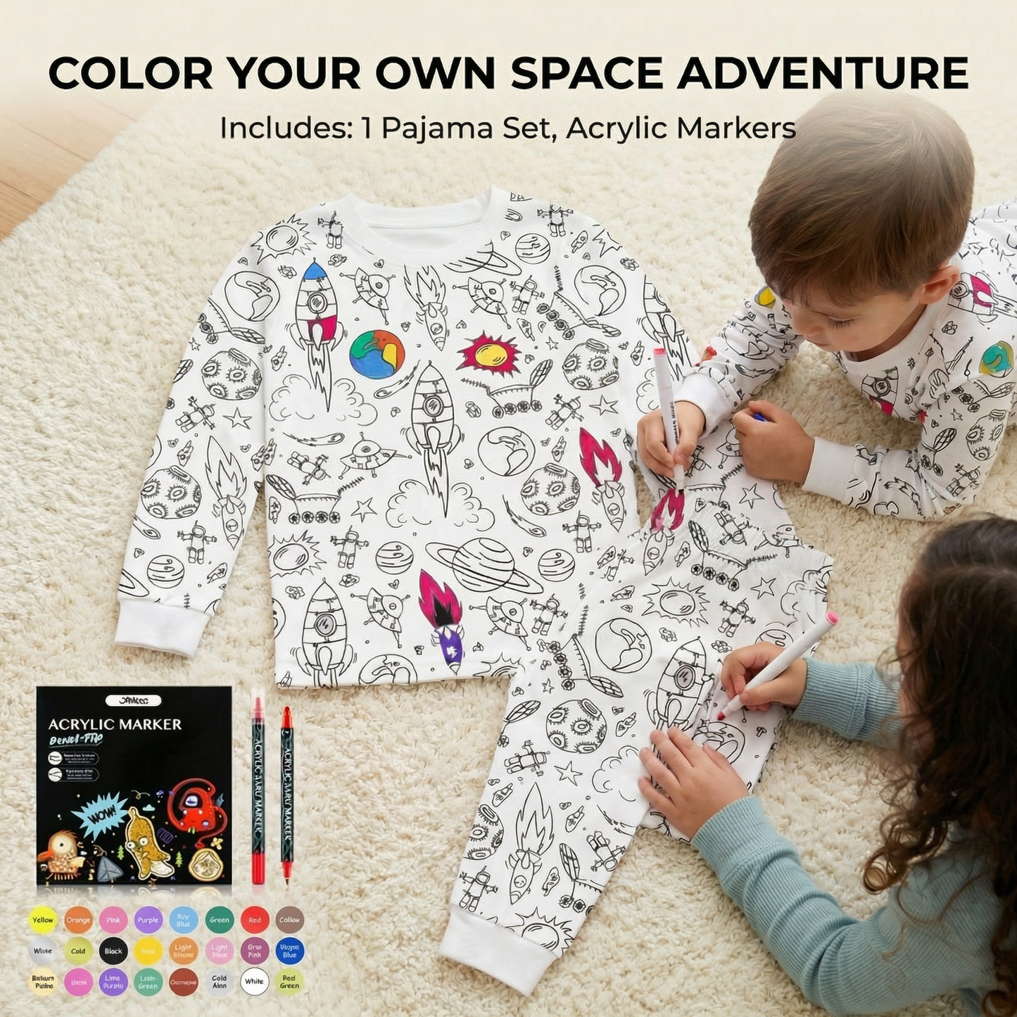 Colourable Pyjama Set for Kids