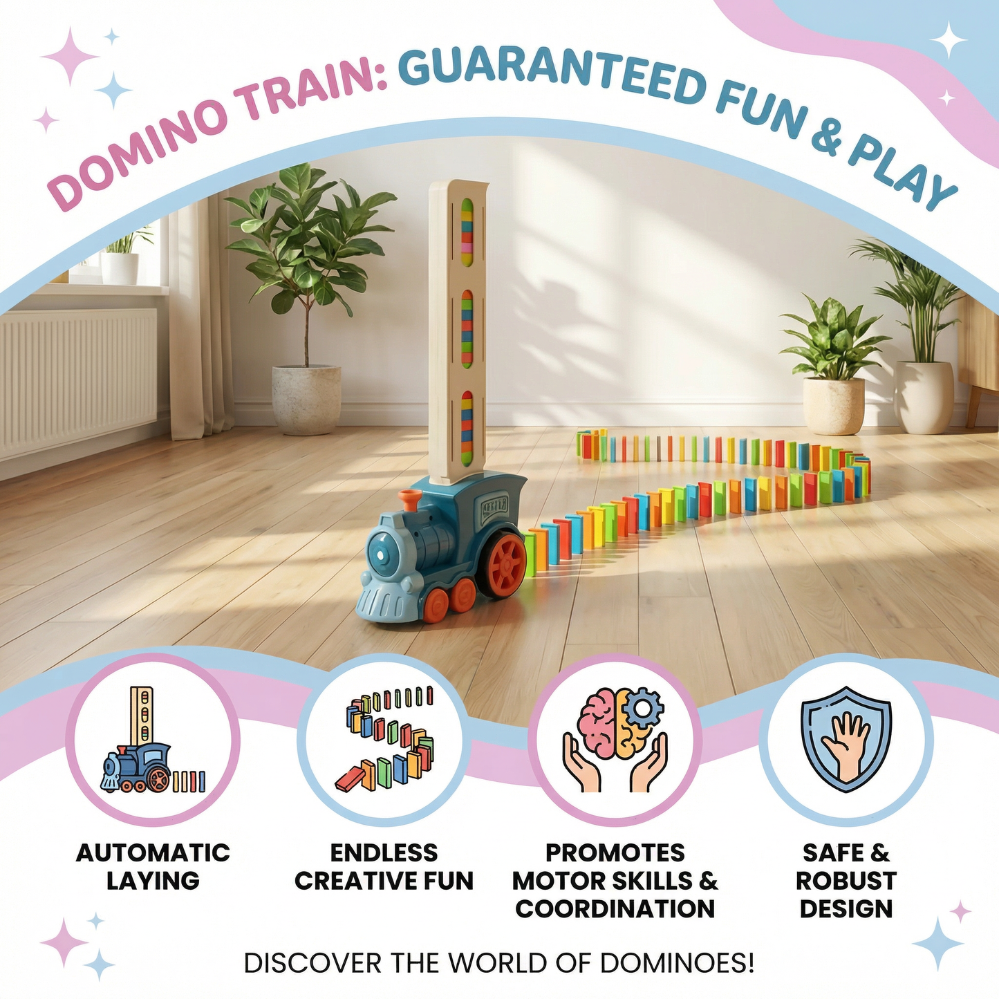 Automatic Domino Train for Kids