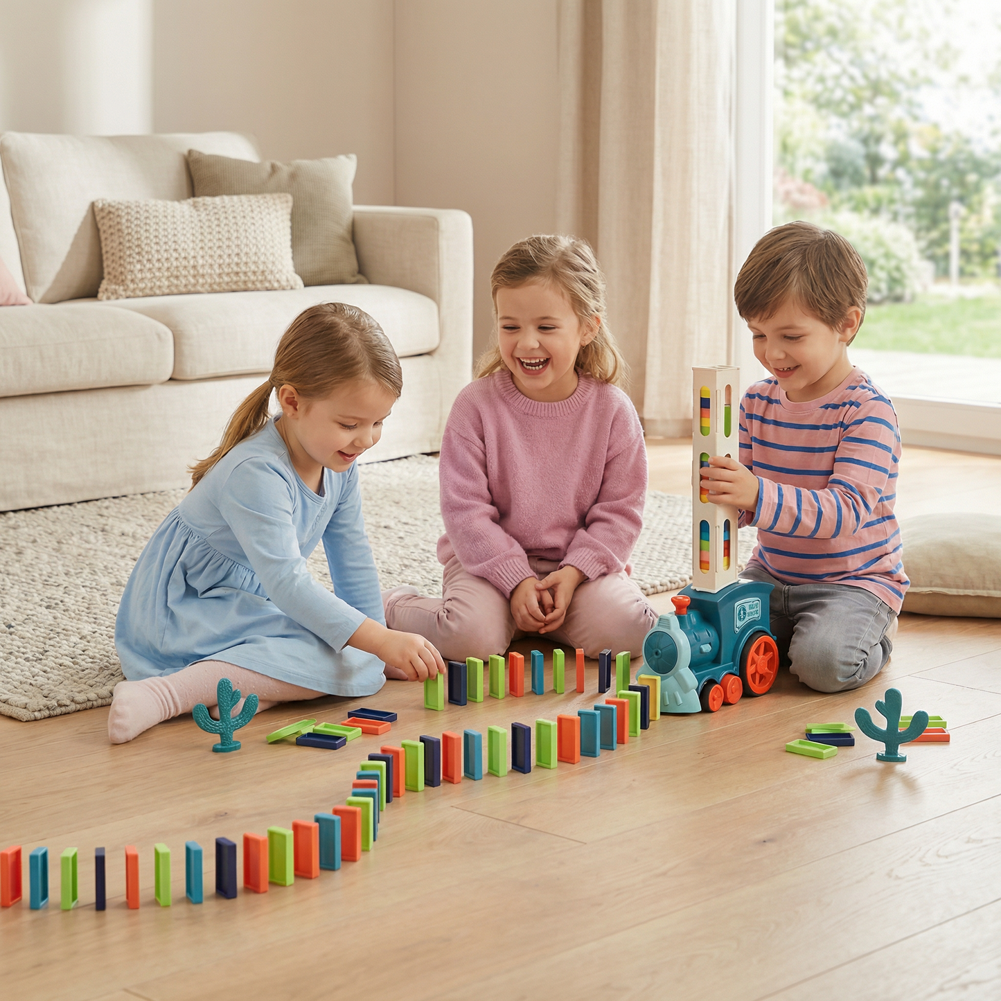 Automatic Domino Train for Kids