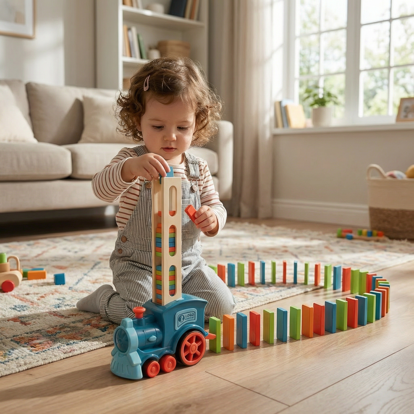 Automatic Domino Train for Kids