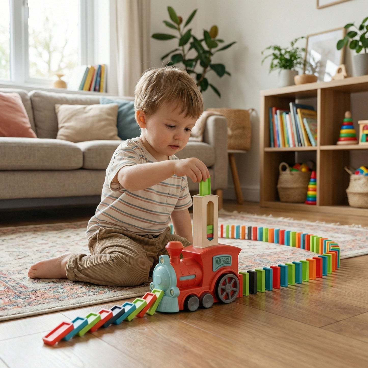 Automatic Domino Train for Kids