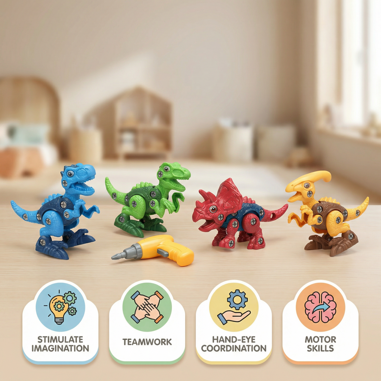 Dinosaur Construction Screw Building Set