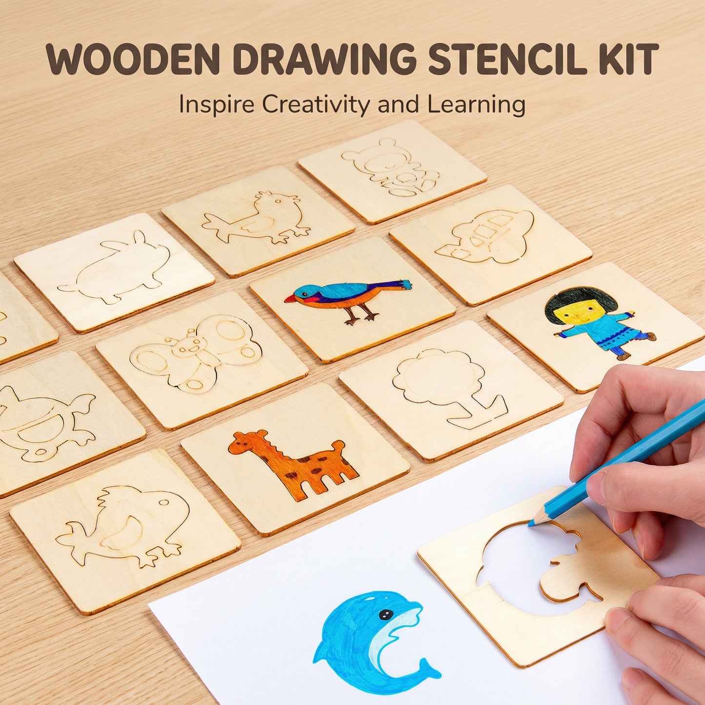 Montessori Wooden Drawing Stencils
