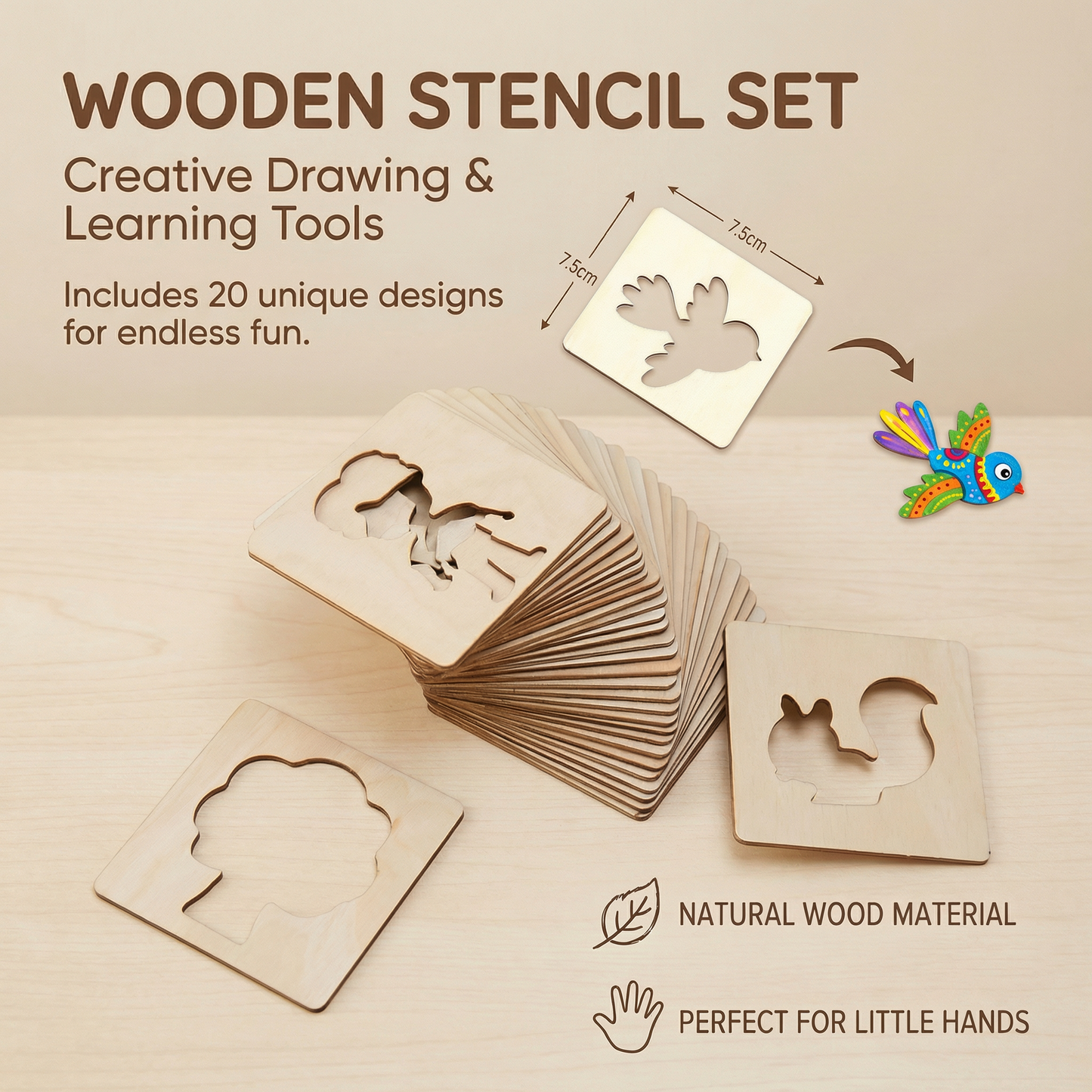 Montessori Wooden Drawing Stencils