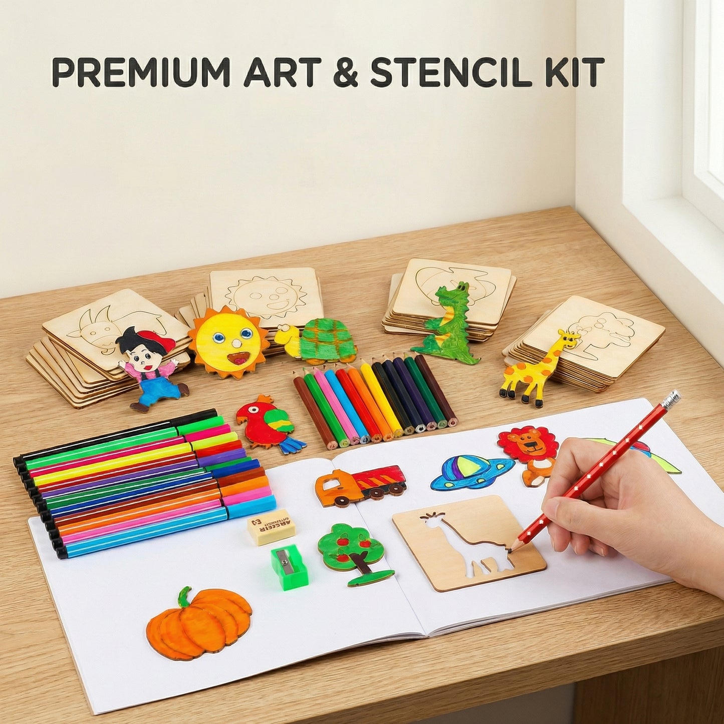 Montessori Wooden Drawing Stencils