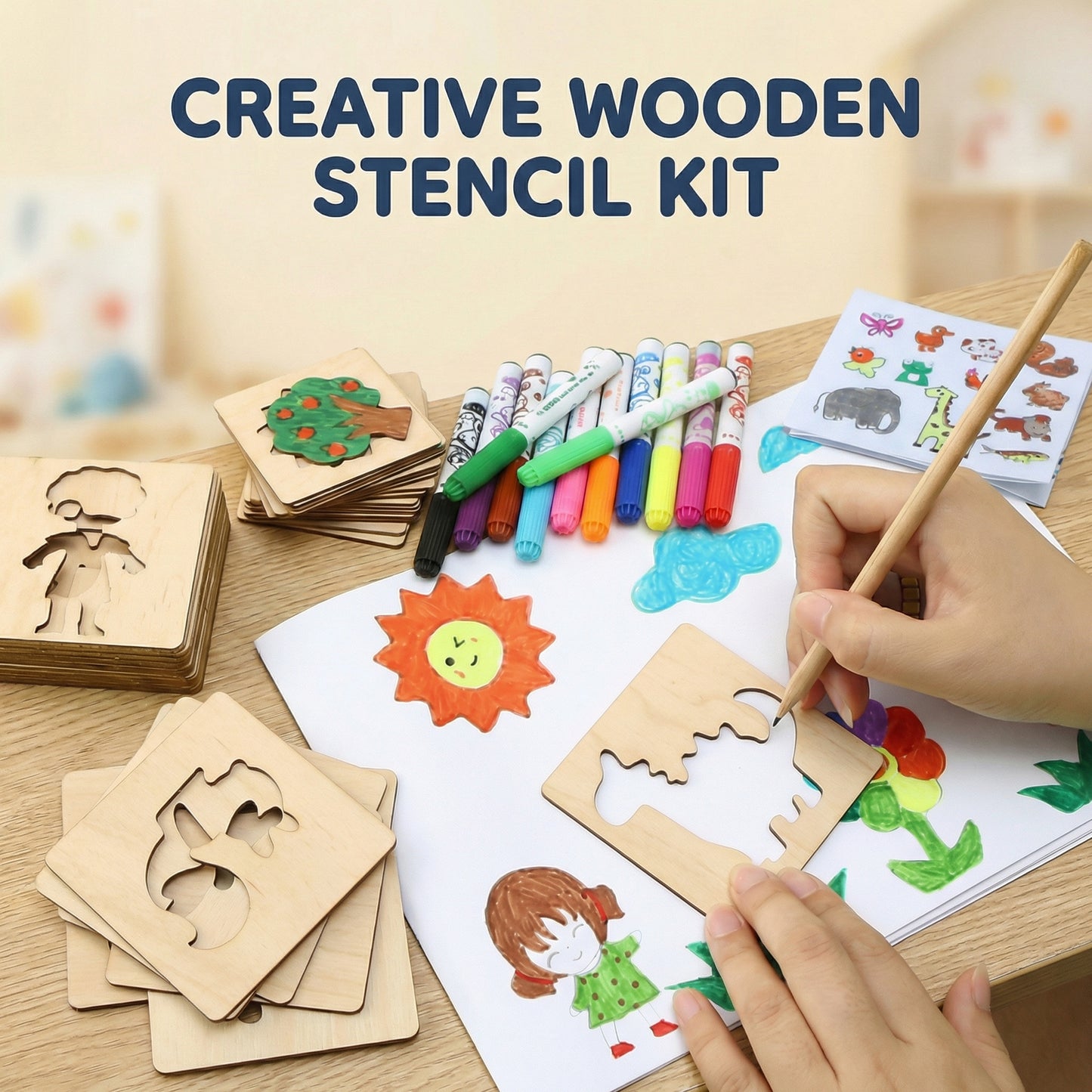 Montessori Wooden Drawing Stencils