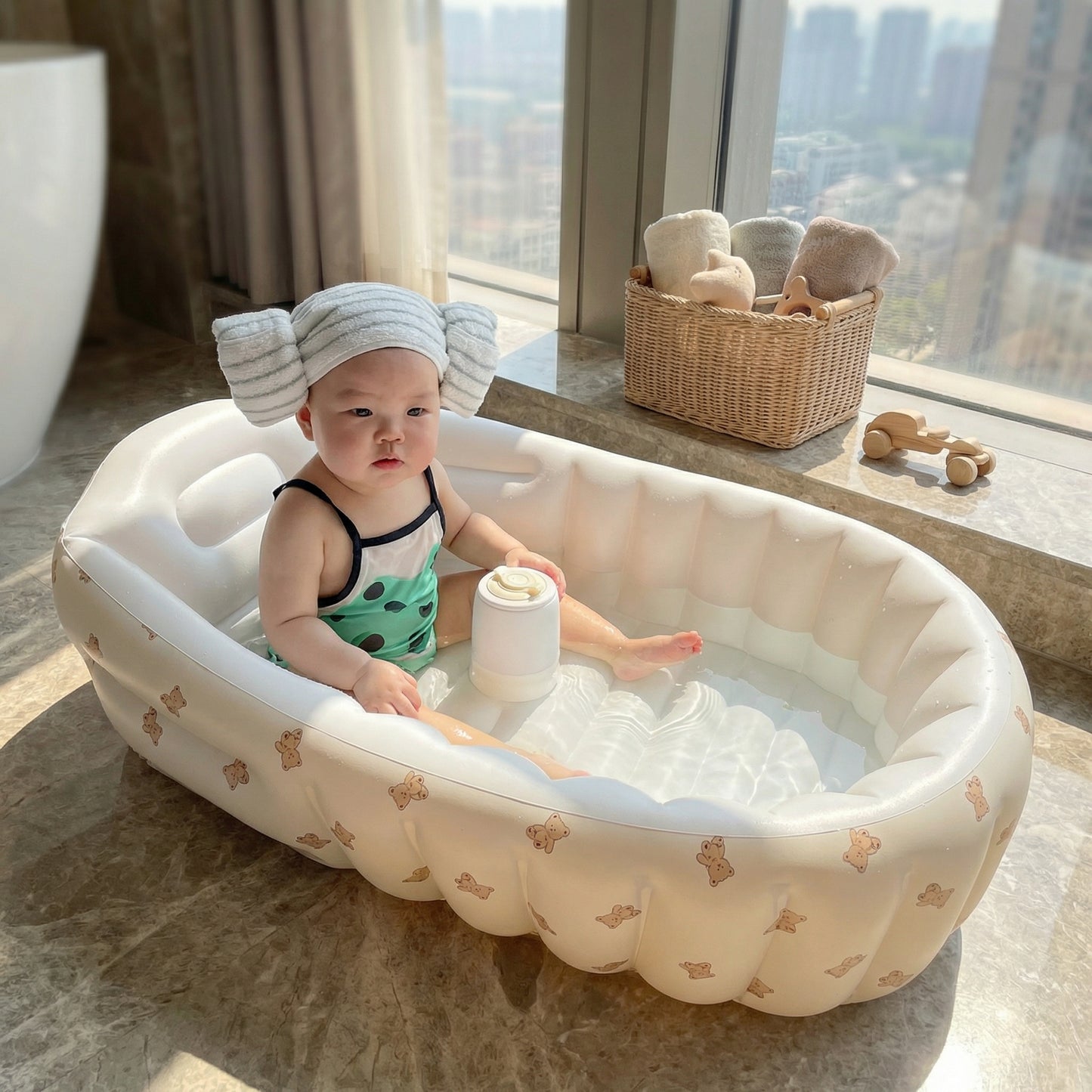 Inflatable Baby Bath Tub for Home and Travel