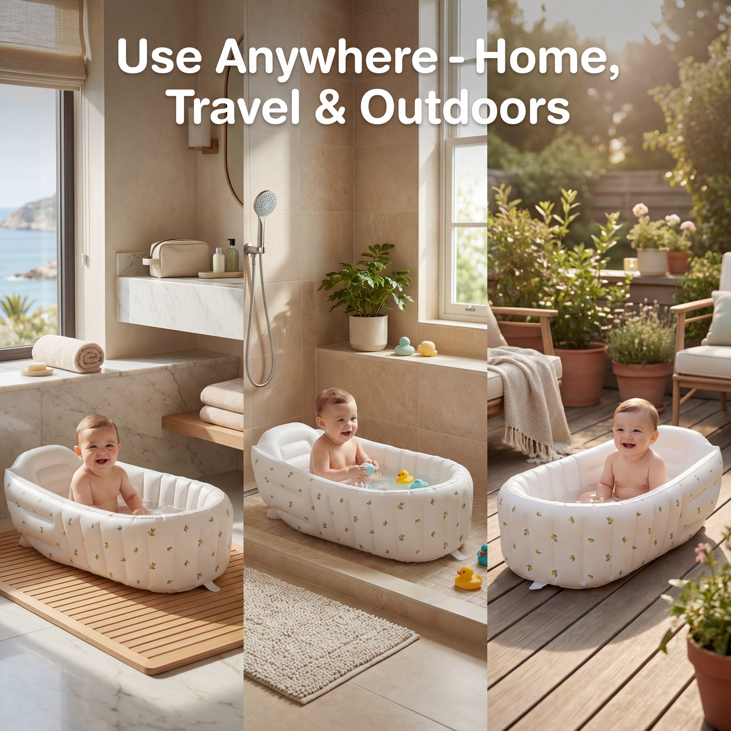 Inflatable Baby Bath Tub for Home and Travel
