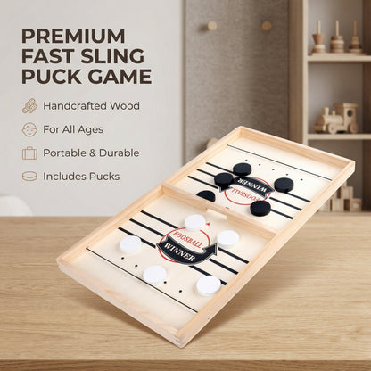 Wooden Slingshot Puck Game