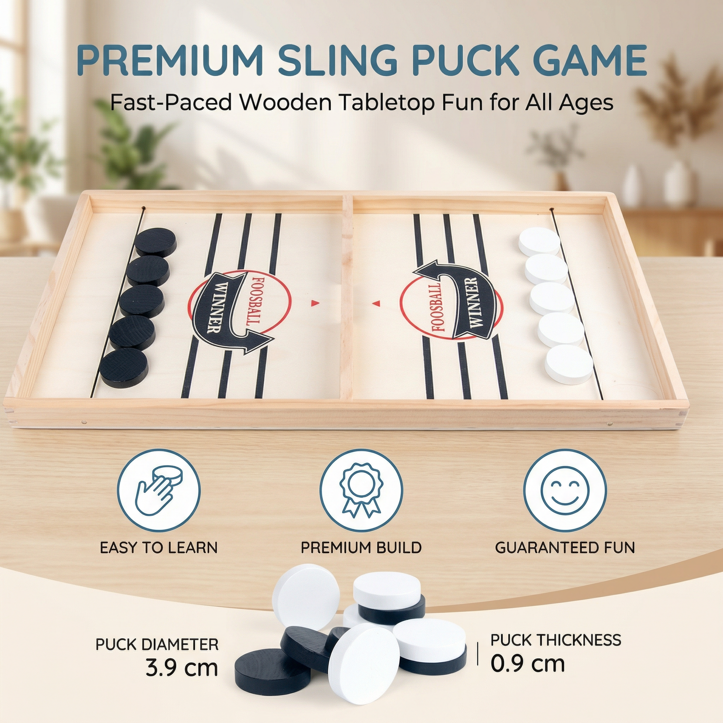 Wooden Slingshot Puck Game