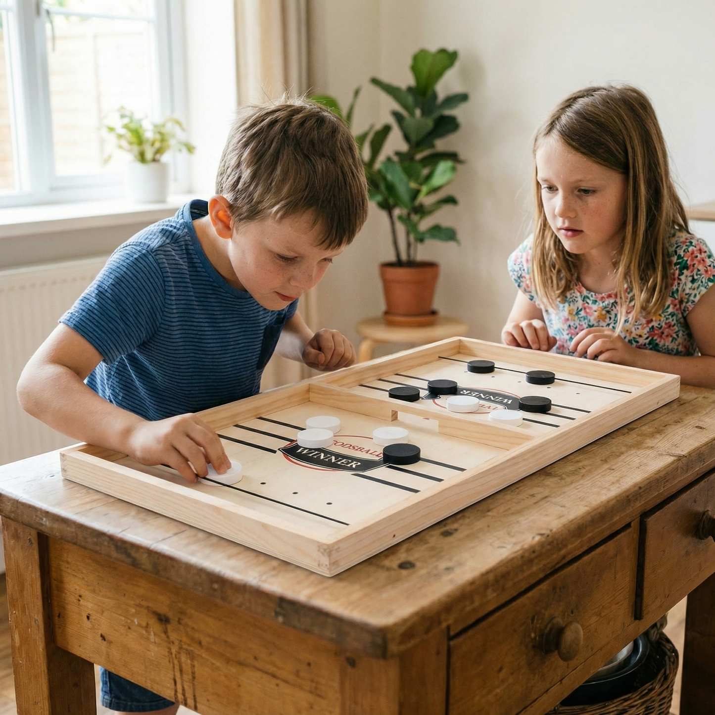 Wooden Slingshot Puck Game