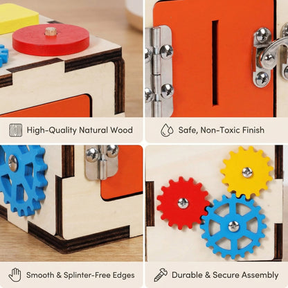 Montessori Wooden Activity Cube