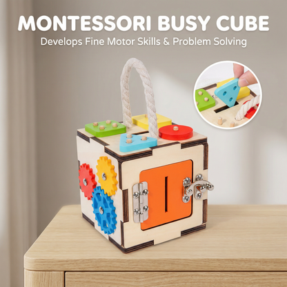 Montessori Wooden Activity Cube
