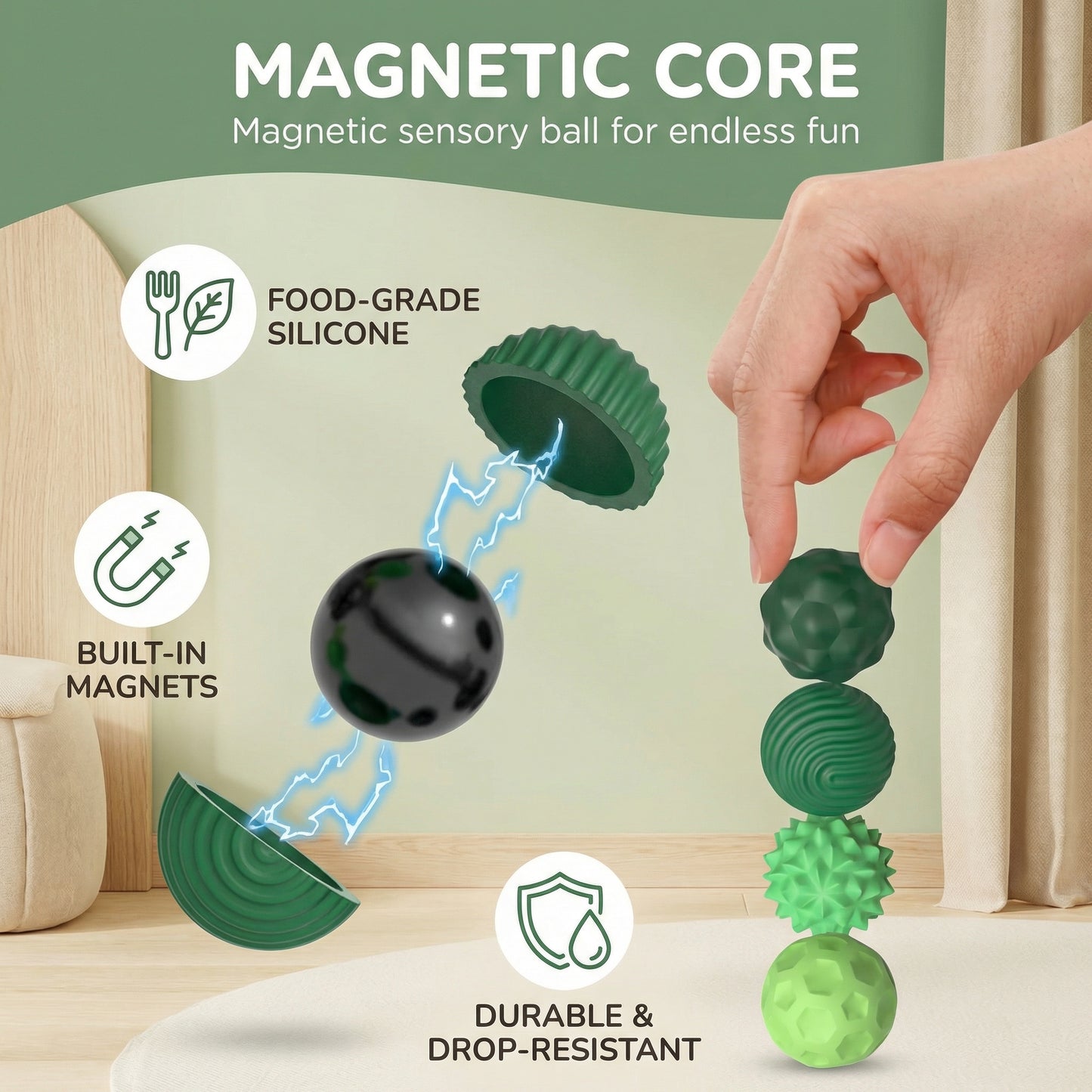 Magnetic Sensory Balls for Kids (8pcs)