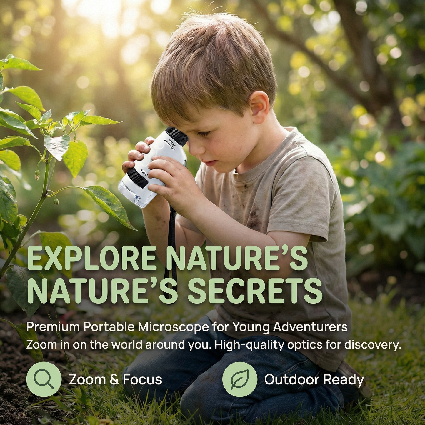 Kids Pocket Microscope with LED Light