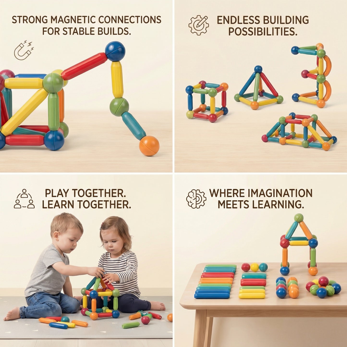 Magnetic Rods & Balls Construction Set