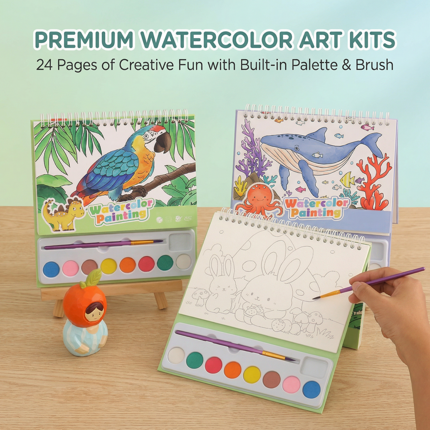 Travel Friendly Watercolour Colouring Kit for Kids
