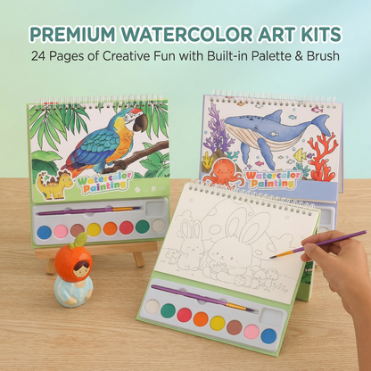 Travel Friendly Watercolour Colouring Kit for Kids