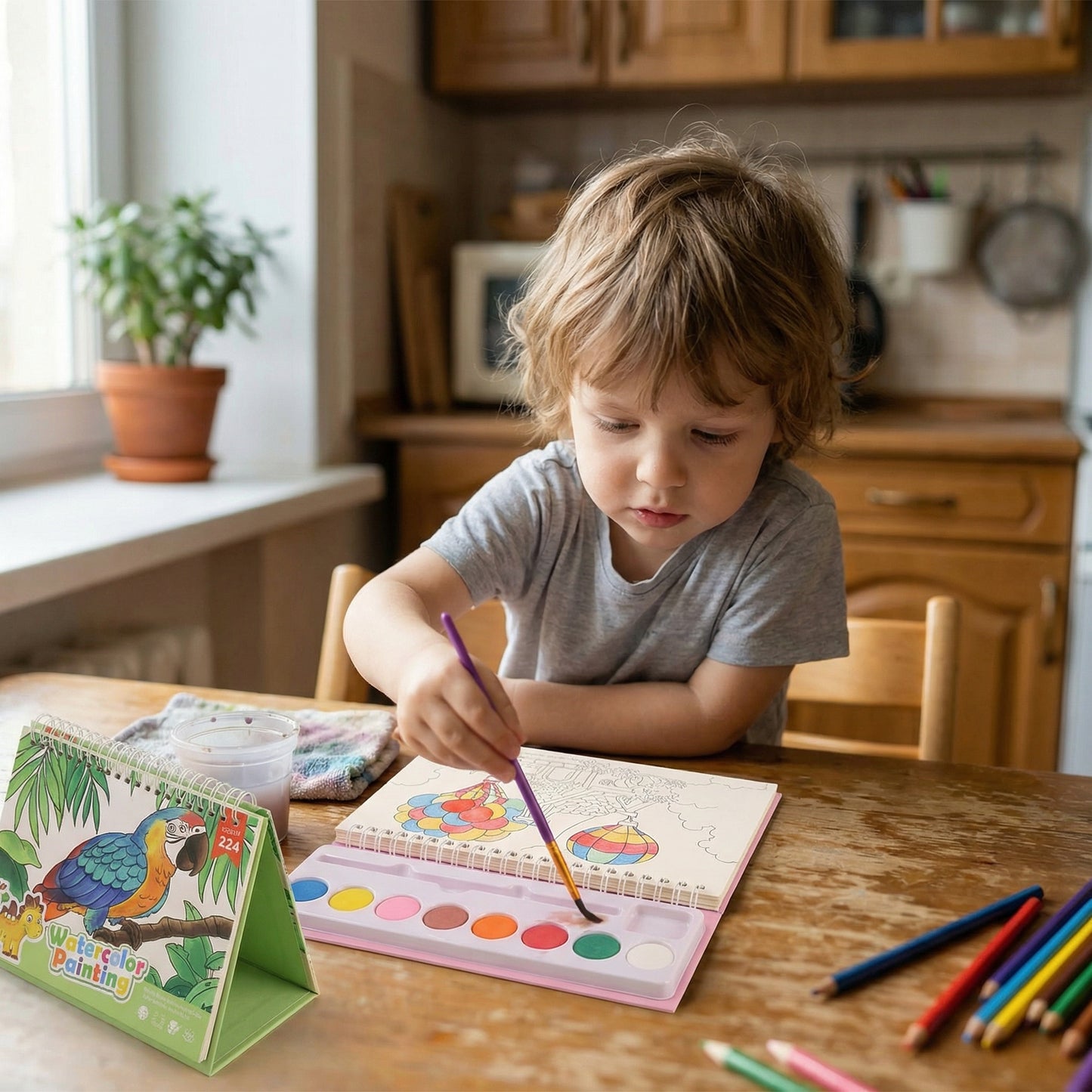 Travel Friendly Watercolour Colouring Kit for Kids