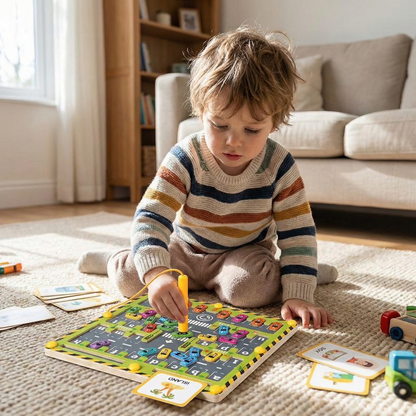 Wooden Alphabet Magnetic Maze