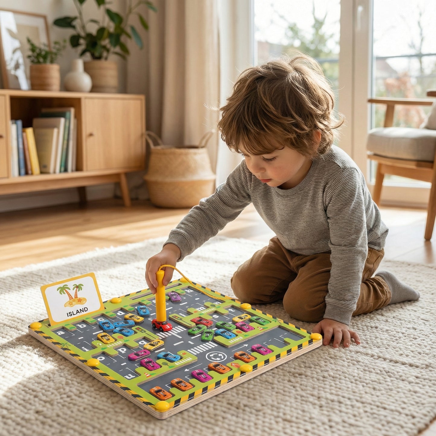 Wooden Alphabet Magnetic Maze