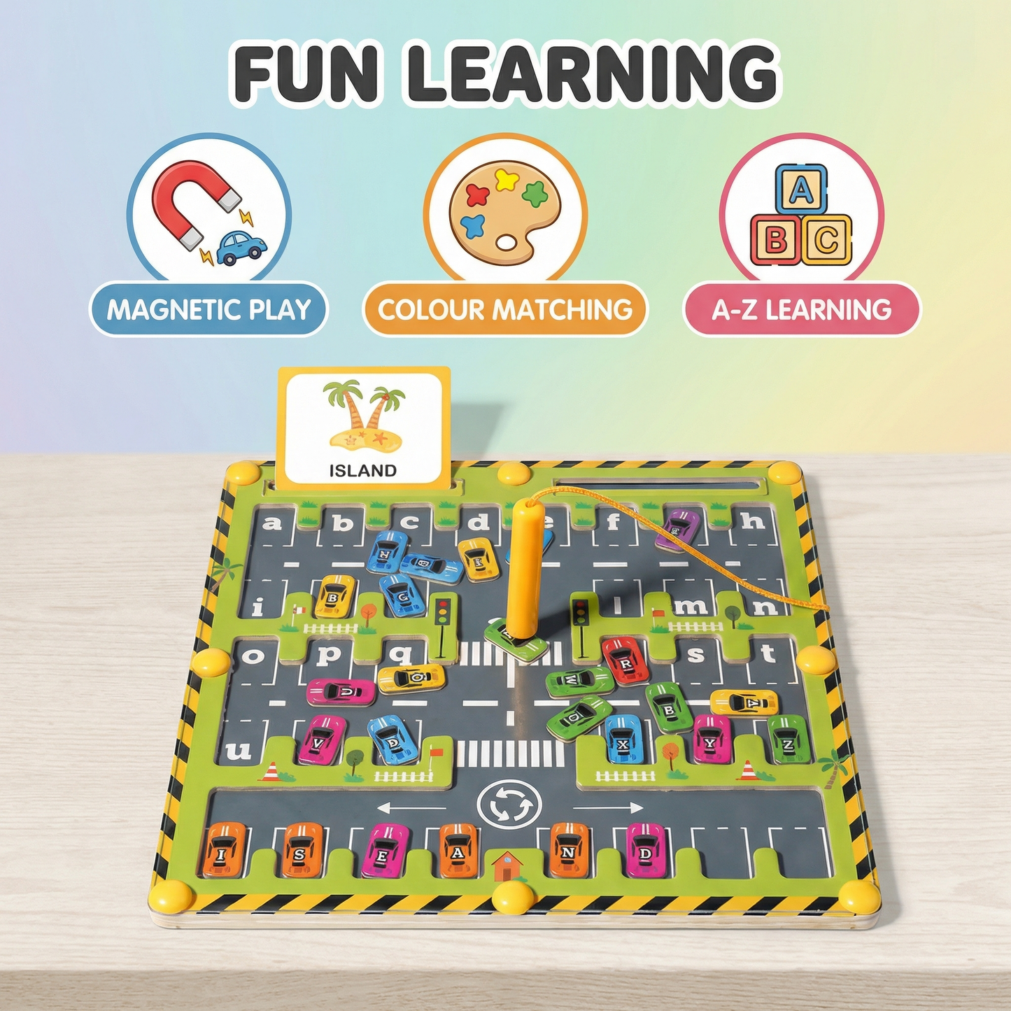 Wooden Alphabet Magnetic Maze