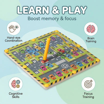 Wooden Alphabet Magnetic Maze