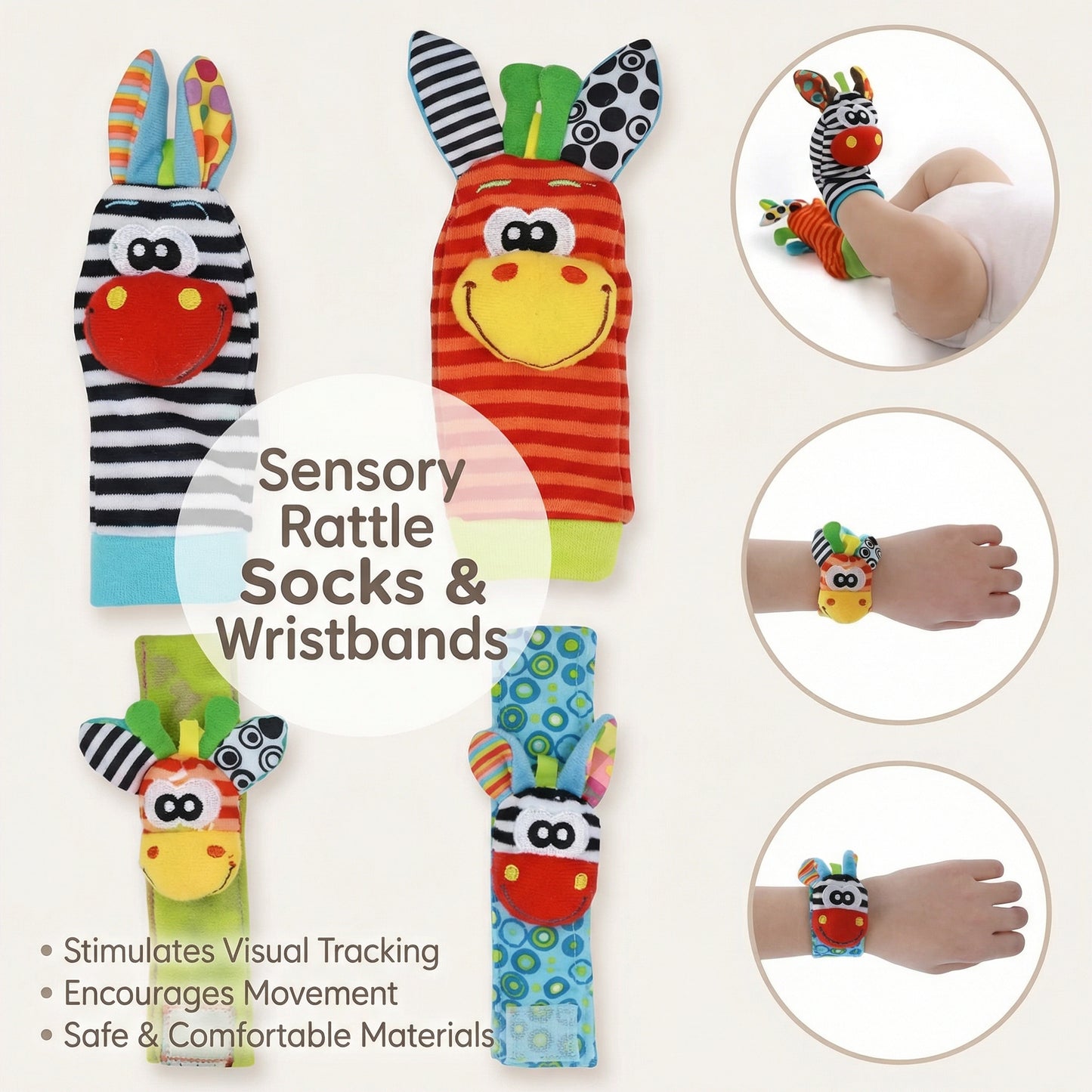 Newborn Rattle Socks and Wrist Bands